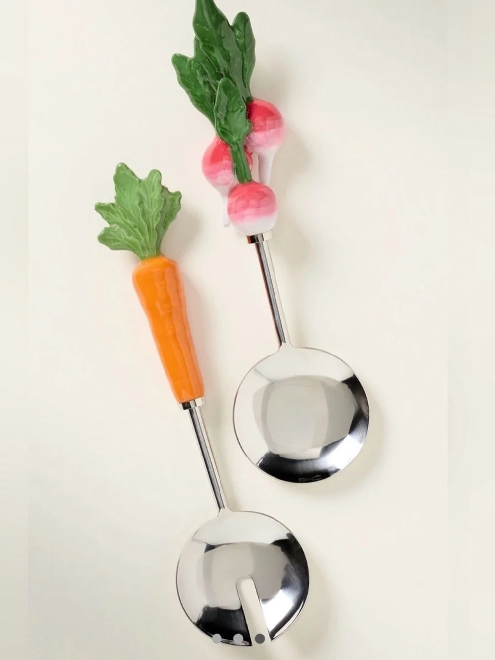Anthropologie Crudité Serve Set Carrot Turnip Set of 2 Cottagecore Ceramic New